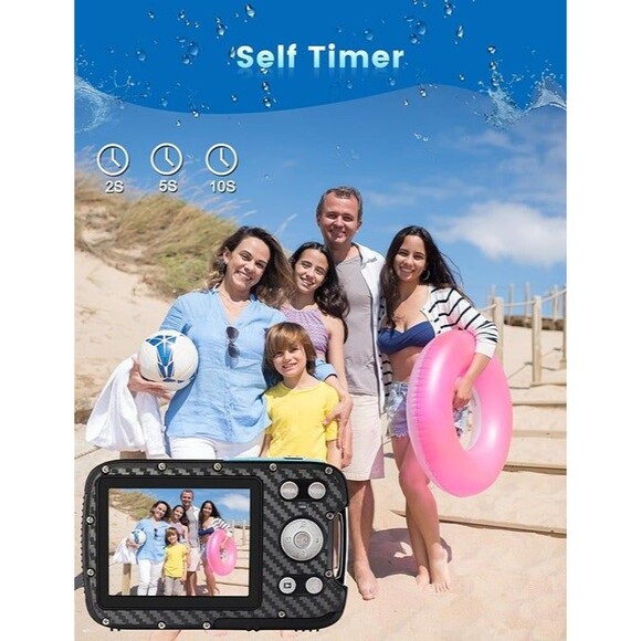 4K 48MP Underwater Camera, 16FT Waterproof Digital Camera with 32GB Card, OBO - Picture 5 of 8